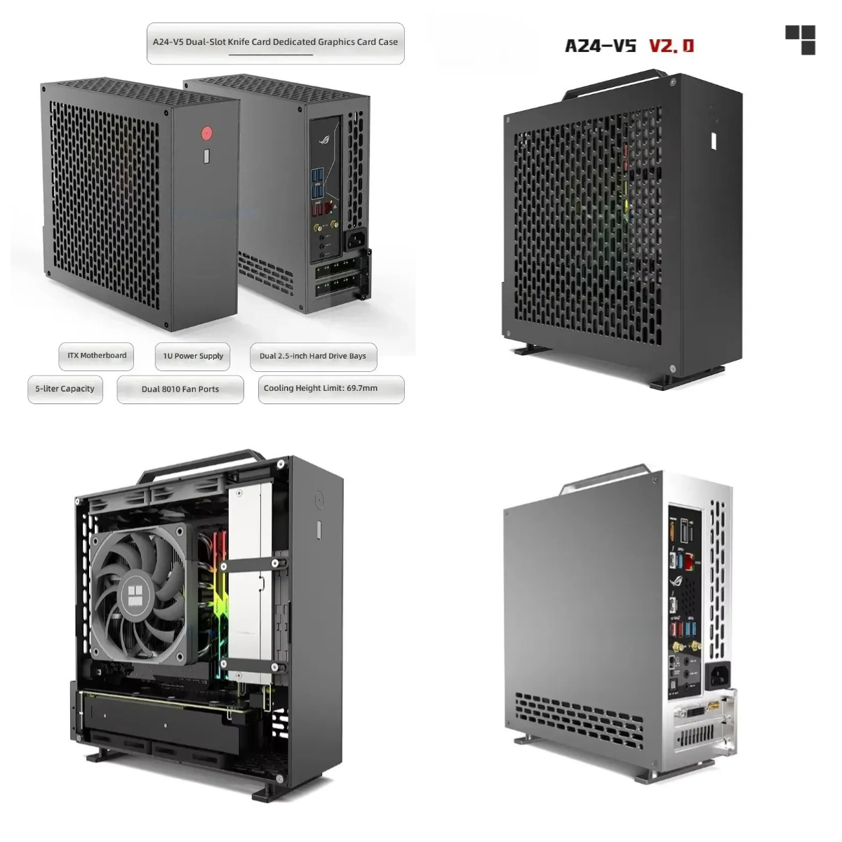 Pc Power Supply - Obudowa ITX 1U z podwójnym gniazdem