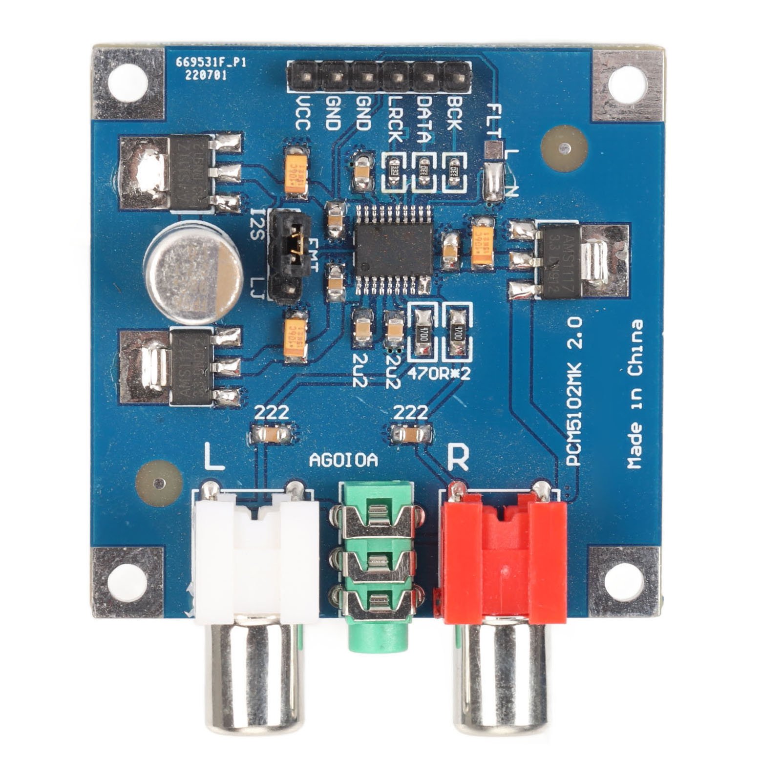 Modular Power Supply - Płytka dekodera DAC z wejściem I2S,