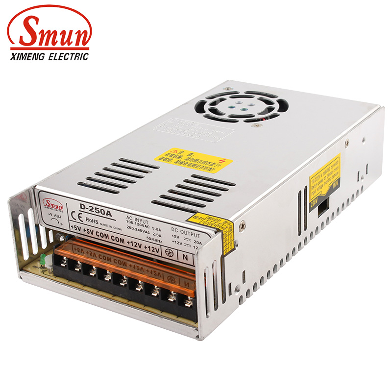 SMUN D-250A 250W 5V 12V podwój – Smps Power Supply recenzja i cena