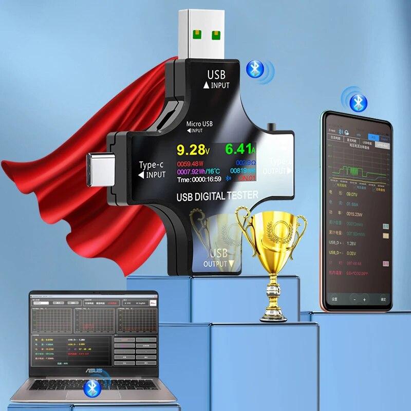 Tester USB DC Type-C PD Cyfrow – Power Supply Tester recenzja i cena